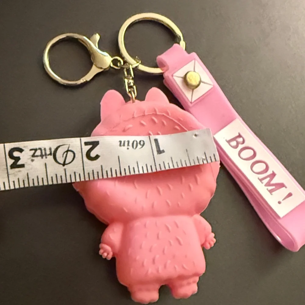 Labubu Pink Keychain Mini zip coin purse keychain Bag Charm